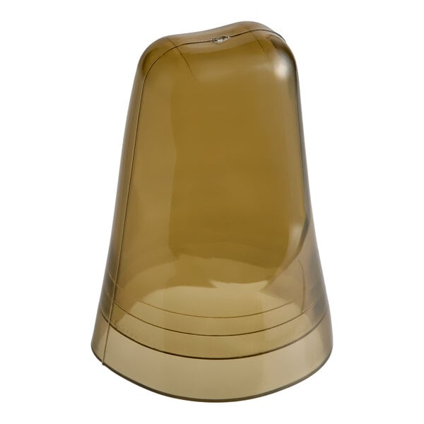 A translucent brown universal liquor pourer cover.