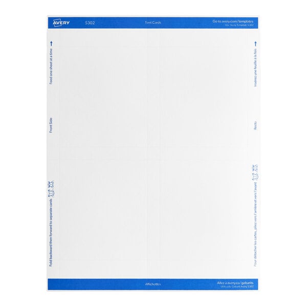 Avery® 5302 2" x 3 1/2" White Small Tent Cards - 160/Box
