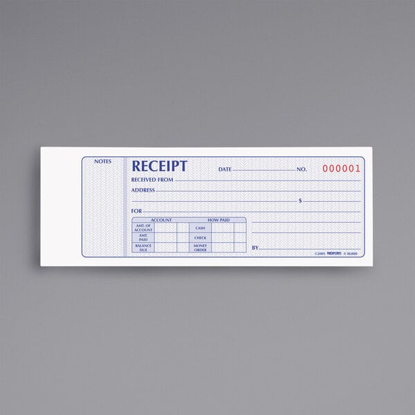 Rediform Office 8L800 2-Part Carbonless Flexible Cover Numbered Receipt ...