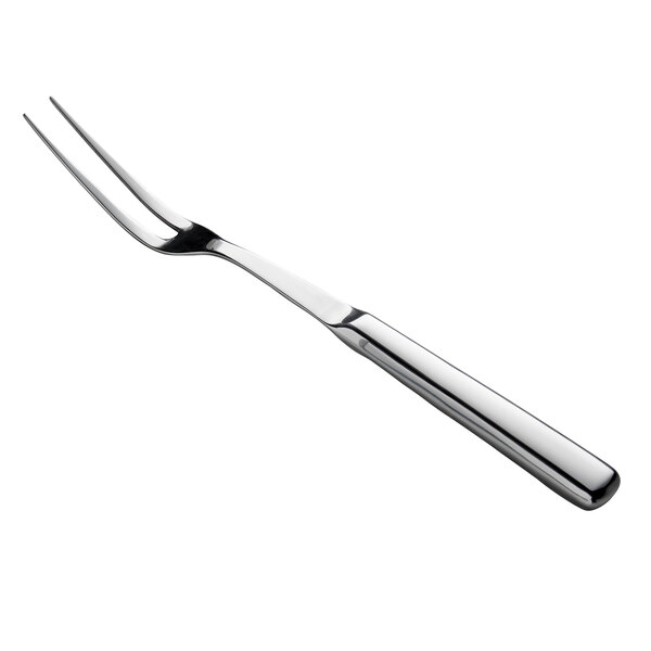 A Vollrath stainless steel serving fork with a hollow handle.