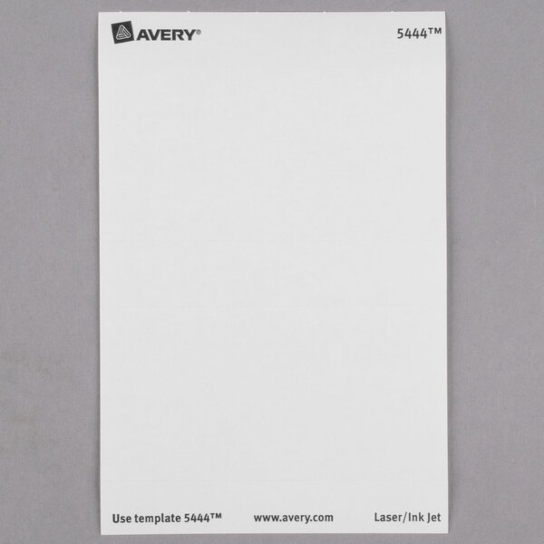 Avery 5444 2 X 4 White Rectangular Removable Write On