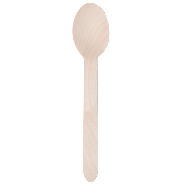 Pack of 100 Wooden Spoons Birchwood Disposable Spoons Biodegradable Spoons-Brown 
