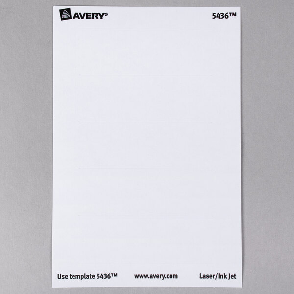 Avery 5436 1" x 3" White Rectangular Removable WriteOn / Printable