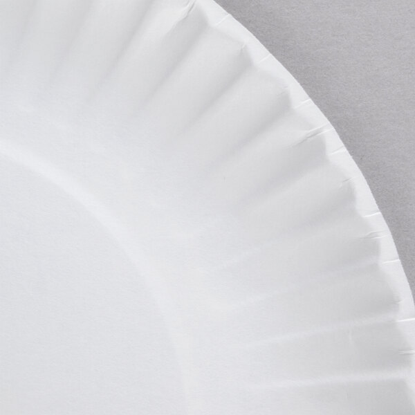 9" White Uncoated Paper Plate 100/Pack