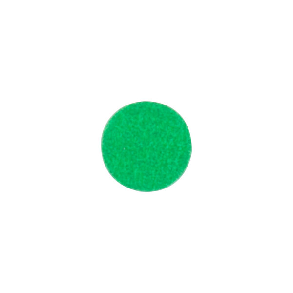 A sheet of Avery green round labels with white background.