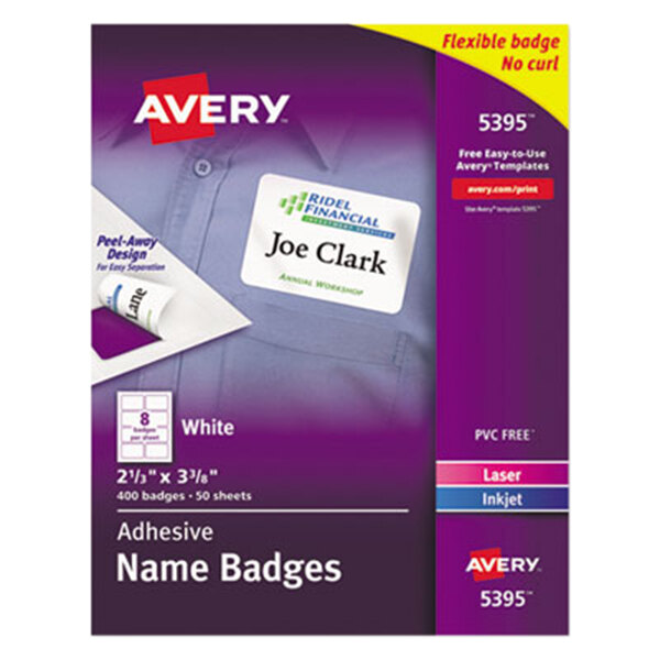 Avery 5395 2 3 8 X 3 3 8 White Flexible Self Adhesive Laser Inkjet 