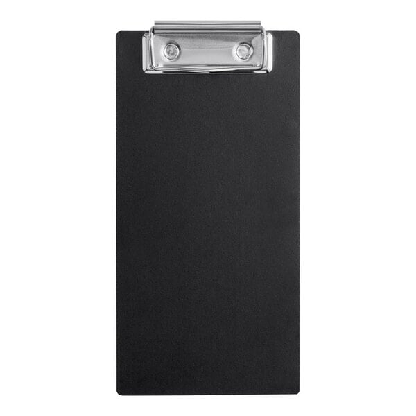 A black rectangular Choice menu holder with a silver metal clip.