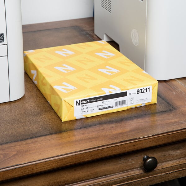 Neenah 80211 Exact 8 1/2" x 11" White 67 Vellum Paper Cover Stock