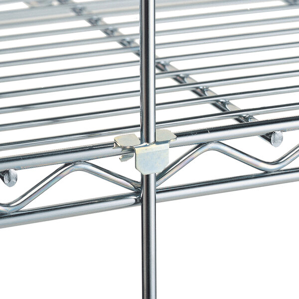 a close-up of a metal shelf