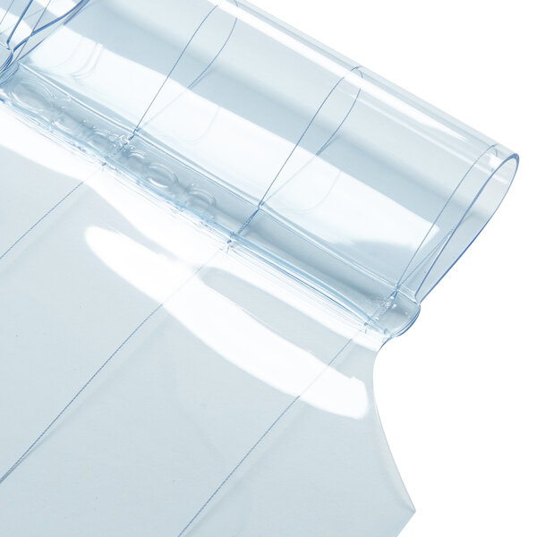 A roll of clear plastic Curtron Polar reinforced strip door.