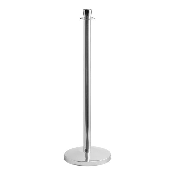Lancaster Table & Seating Stainless Steel 40" Crown Top Rope-Style Crowd Control/ Guidance Stanchion
