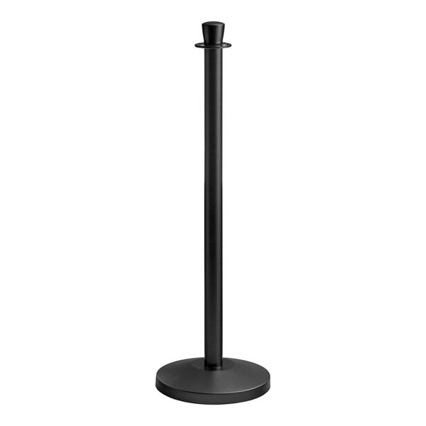 Lancaster Table & Seating Black 40" Crown Top Rope-Style Crowd Control / Guidance Stanchion