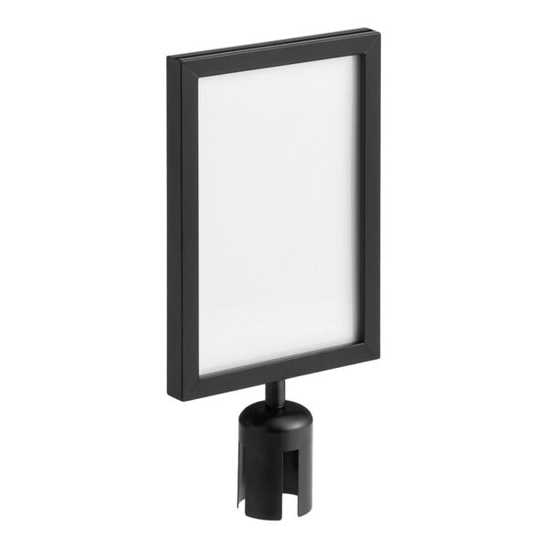 Lancaster Table & Seating 8 1/2" x 11" Black Removable Steel Stanchion Vertical Sign Frame