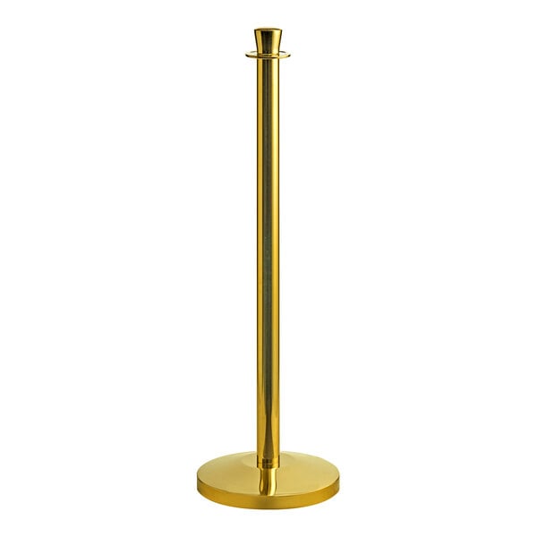 Lancaster Table & Seating Gold 40" Rope-Style Crowd Control / Guidance Stanchion