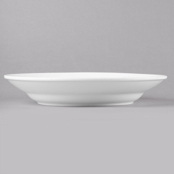 A close up of a white Reserve by Libbey Royal Rideau Stadium Pasta Bowl.
