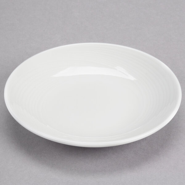 A white Reserve by Libbey Royal Rideau porcelain dipping dish.