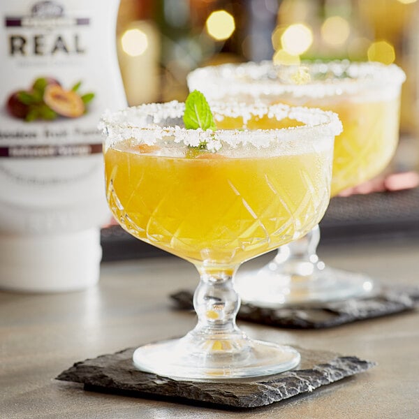 Two passion fruit margaritas