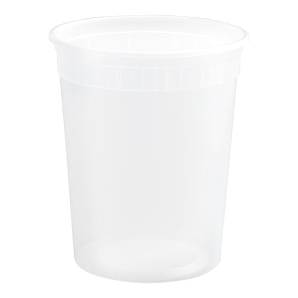 Choice Heavy-Duty 32 oz. Microwavable Translucent Plastic Deli Container - 24/Pack