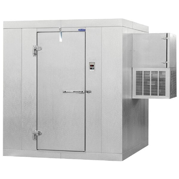 Left Hinged Door Nor-Lake KLB7768-W Kold Locker 6' x 8' x 7' 7" Indoor Walk-In Cooler with Wall Mounted Refrigeration