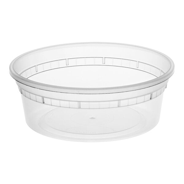 Choice Heavy Duty 8 oz. Microwavable Translucent Plastic Deli Container - 48/Pack