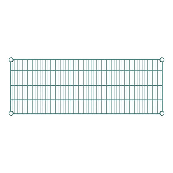 A Regency wire shelf with green epoxy coating on a white background.