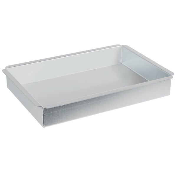 An Ateco silver rectangular aluminum cake pan.