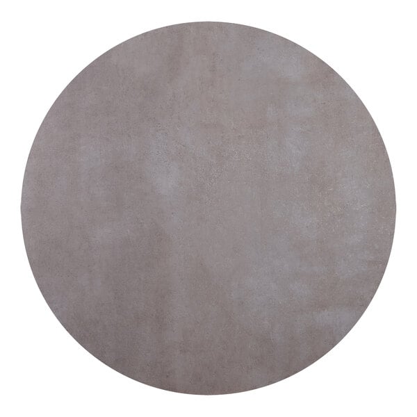 A grey round BFM Seating tabletop with a textured surface.