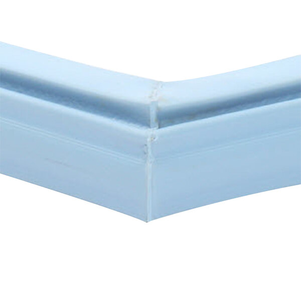 A close-up of a blue plastic corner.