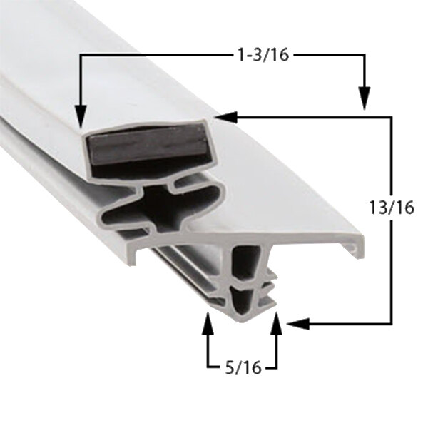 A white plastic profile with a magnetic strip.