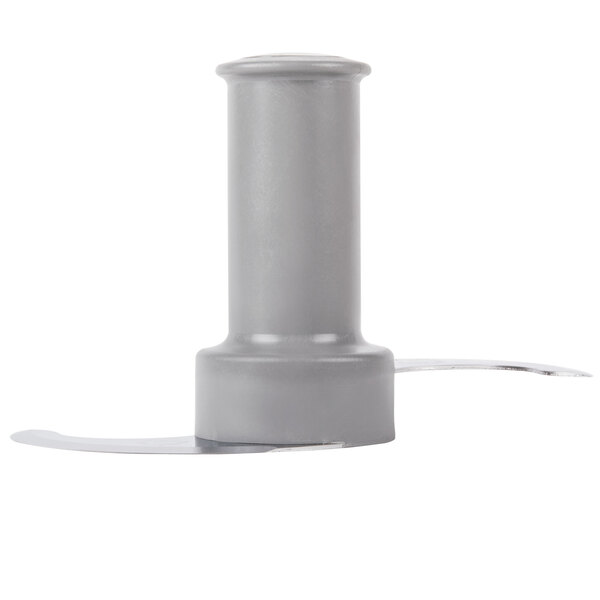 A grey metal Robot Coupe smooth "S" blade with a round top.