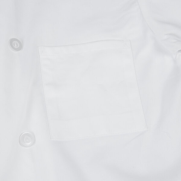 A white Chef Revival chef coat with a pocket square.