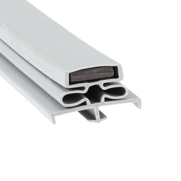 A close up of a black plastic Traulsen drawer gasket with two holes.