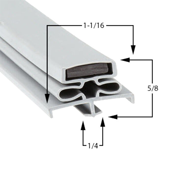 A Traulsen magnetic drawer gasket with the measurements 30" x 8 1/2" on a white background.