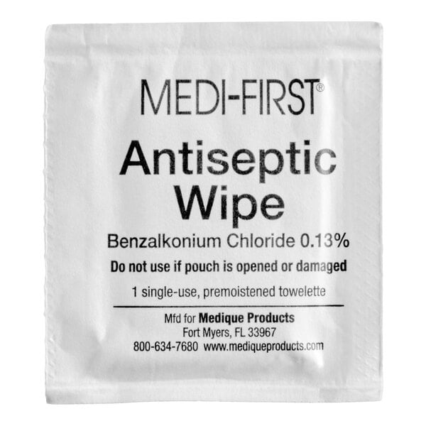 Medique 21471 Medi-First Extra Large Antiseptic Wipes - 20/Box