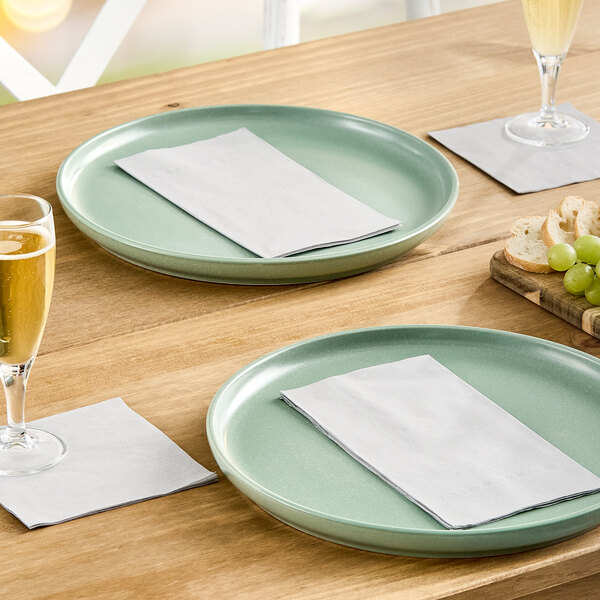 Choice Silver/Gray 2-Ply Beverage / Cocktail Napkin - 250/Pack