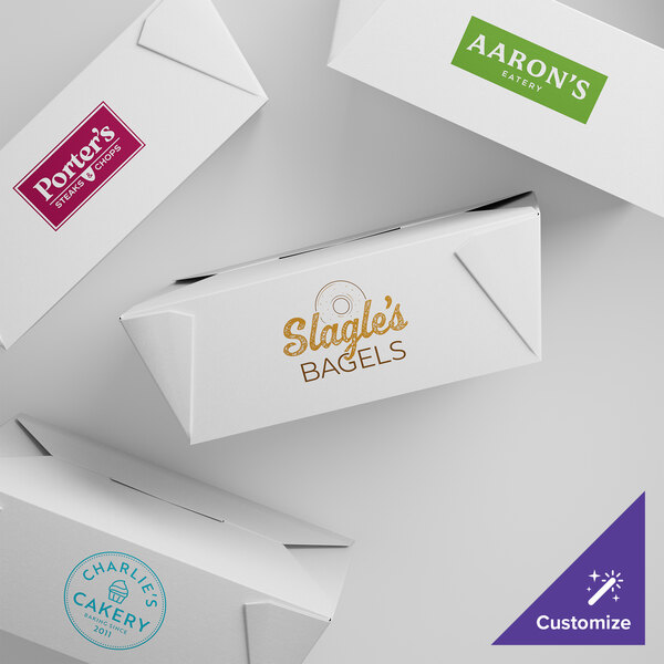 Choice 7 3/4" x 5 1/2" x 2 1/2" White Microwavable Folded Paper #3 Take-Out Container - 50/Pack