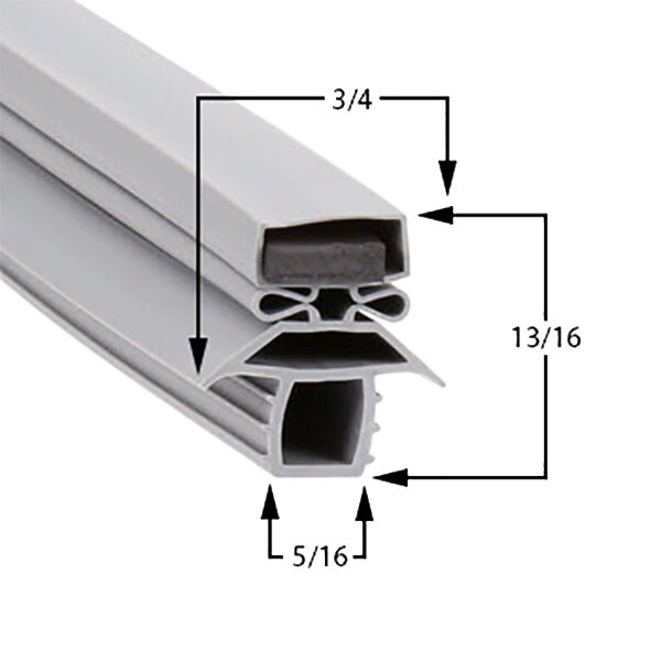 A white Traulsen magnetic door gasket with the measurements 21 1/2" x 59 1/2"