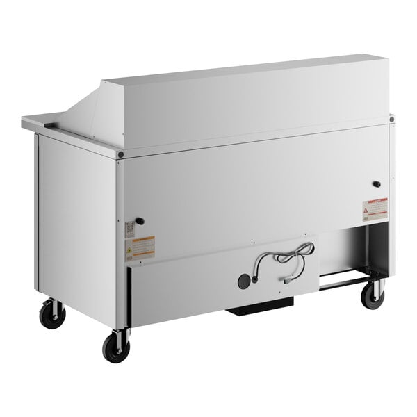A True 2 Door Mega Top Refrigerated Sandwich Prep Table with a stainless steel counter top.