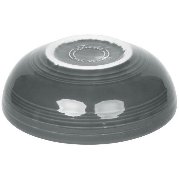 A grey Fiesta china bistro bowl with a white rim.