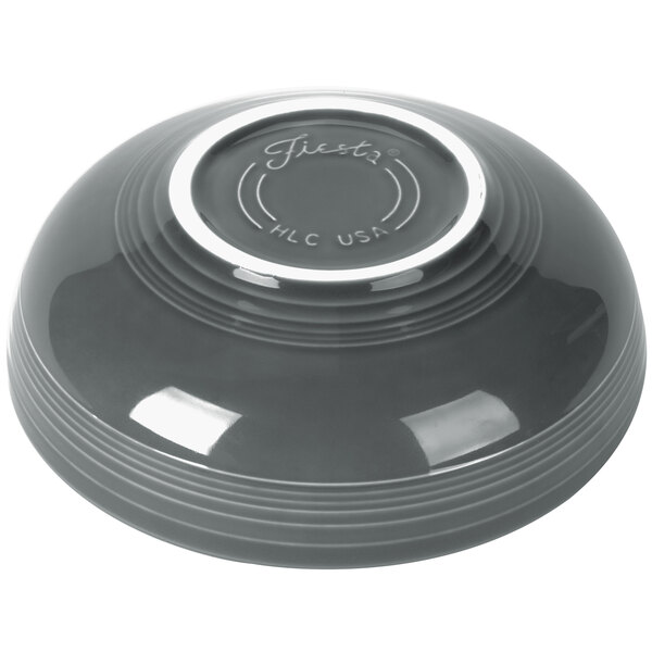 A grey Fiesta china bistro bowl with a white rim.