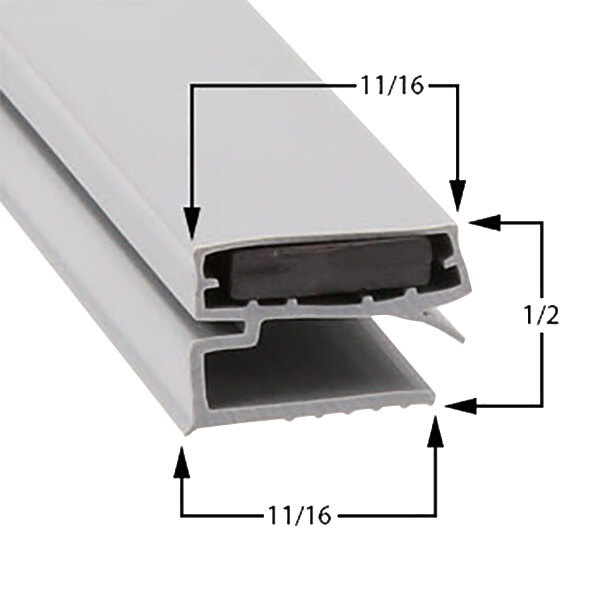 A white plastic Traulsen magnetic door gasket with the dimensions 23 1/4" x 29 1/2"