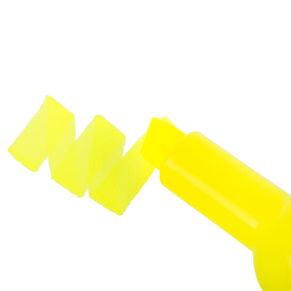 A yellow Sharpie Accent highlighter with a yellow cap.