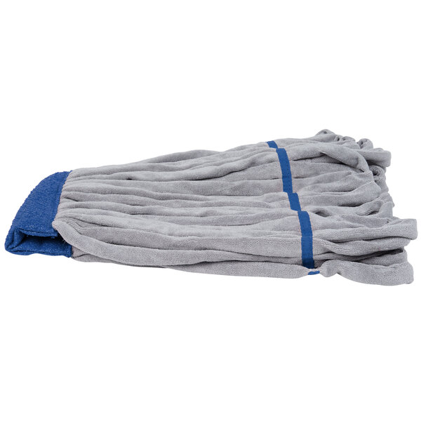 A Unger blue and grey microfiber tube mop head.