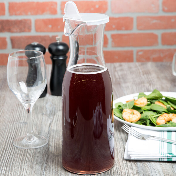 Glass Carafe with Lids | 34 oz. Water Decanter, Juice Pitcher | Ideal for  Wine, Milk, Juice & Mimosa Bar, [Set of 3]
