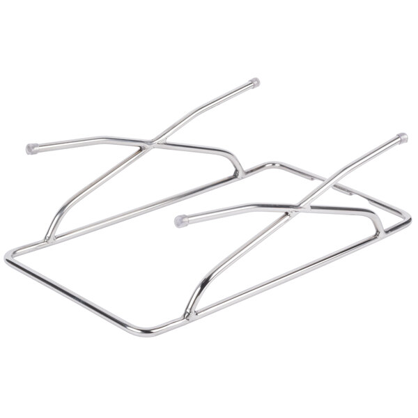 A pair of American Metalcraft stainless steel rectangular griddle stands.