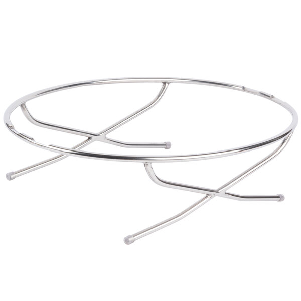 An American Metalcraft stainless steel oval griddle stand.