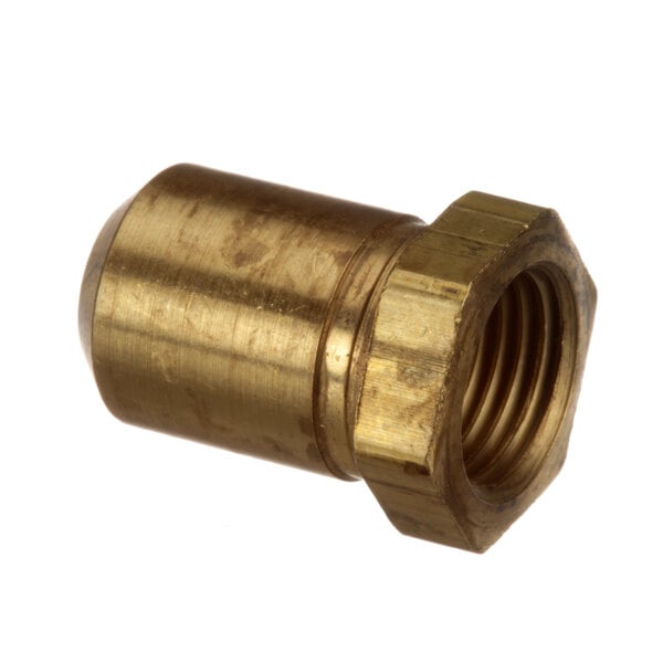 A close-up of a brass Southbend orifice nut.