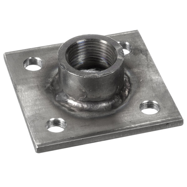 A metal piece with two nuts on it.