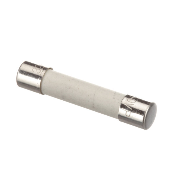 A close-up of a Merrychef 12a slow-blow fuse with a white metal cap.