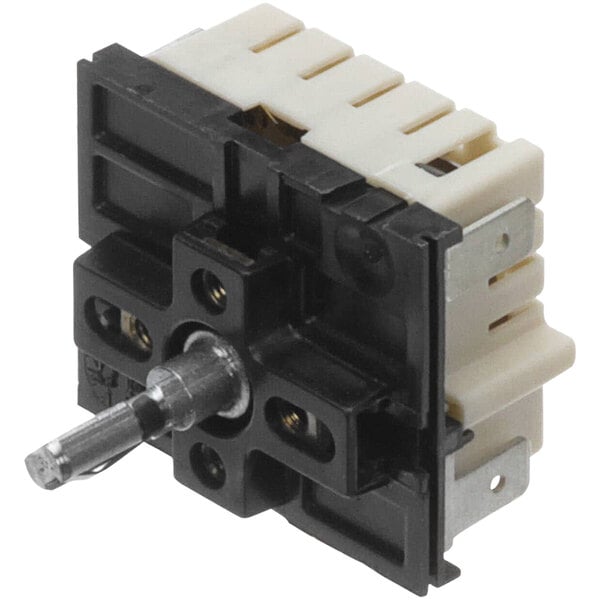 A black and white Wells Inf Switch with two wires.